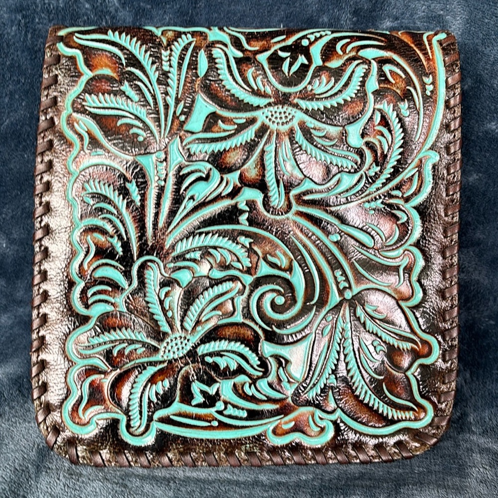 Patricia Nash Granada Crossbody. Tooled Turquoise.